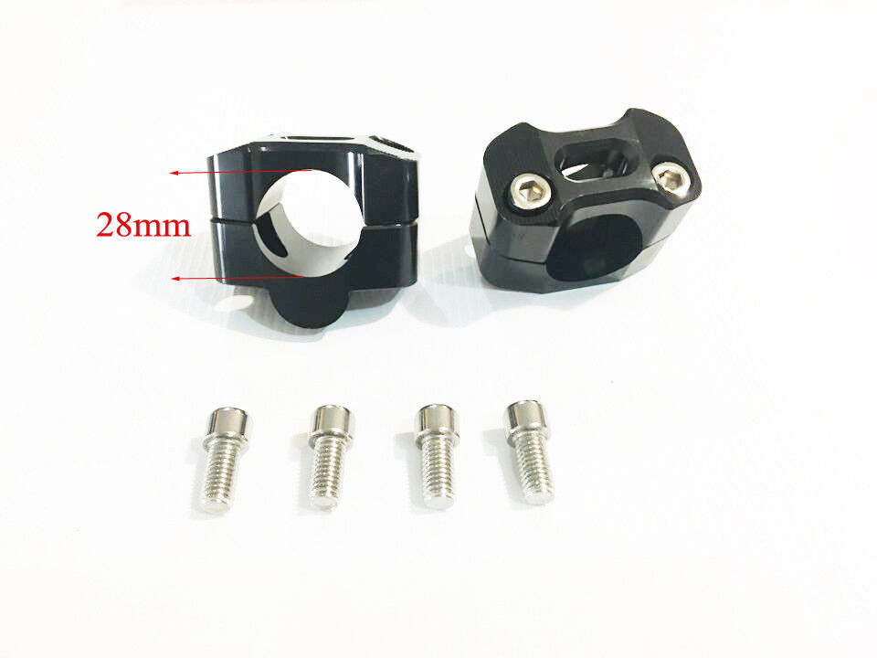 22mm 28mm CNC Black Handle Bar Clamp Riser 7/8" 11/8" Dirt ATV Quad Pit Pro Bike