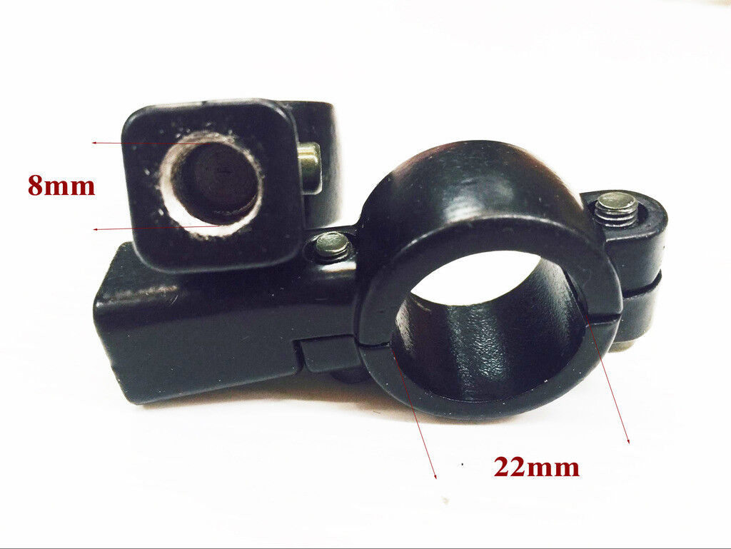 Pair 8mm Alloy Handle Bar Mirror Mount Clamp DIRT PIT PRO ATV Trail Bike