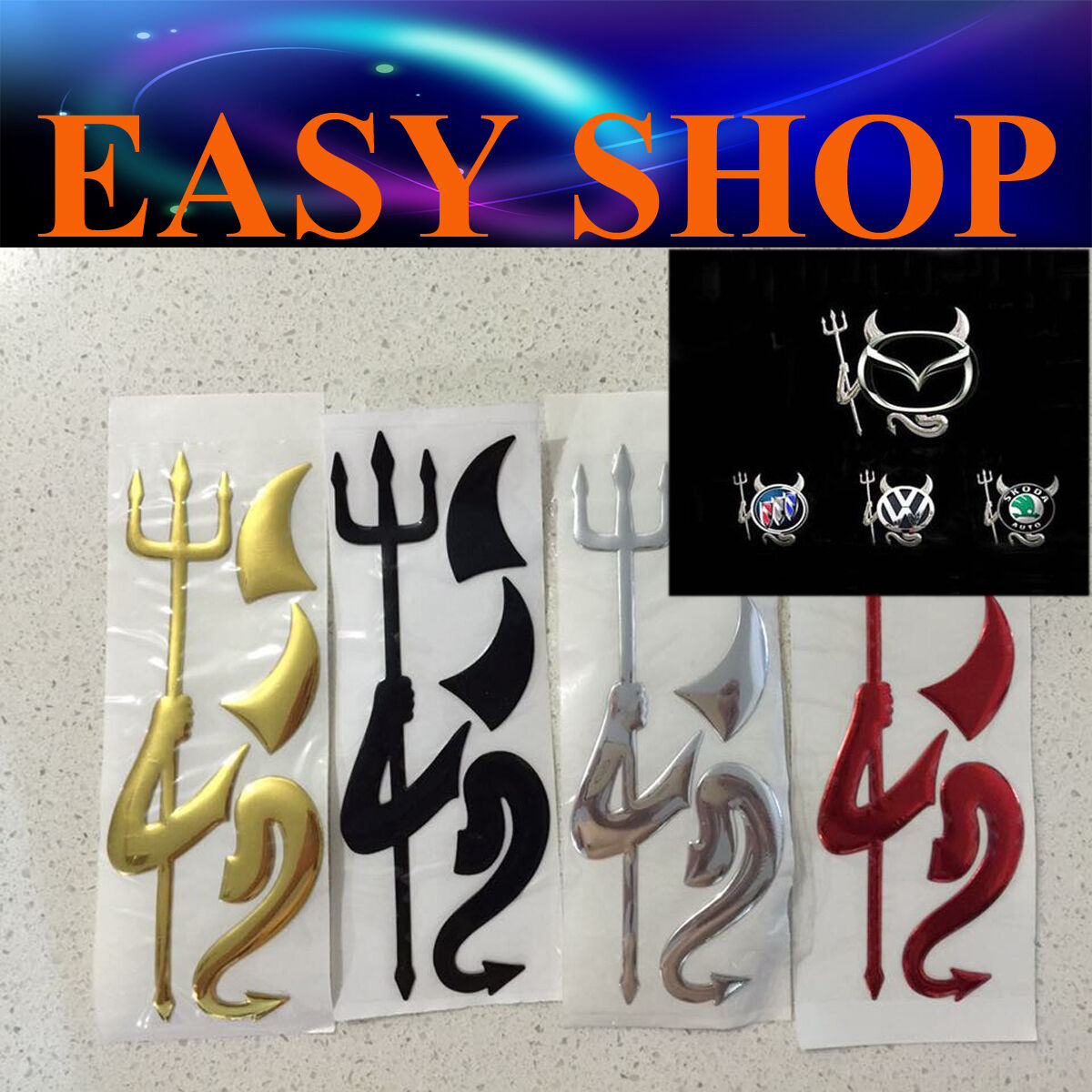 3D Funny Evil Devil Demon Sticker Decal Badge Emblem Car BMW Mazda Toyota Logo