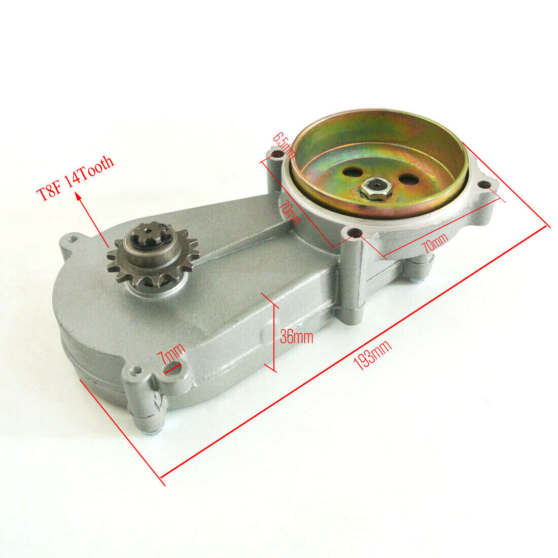 14 Tooth Transmission Reduction +Clutch Gear Box 47cc 49cc ATV Gokart E300 MX350