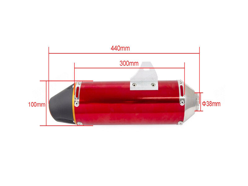 38mm RED Full Exhaust Muffler Pipe System For Honda CRF150F CRF230F 2003-2016