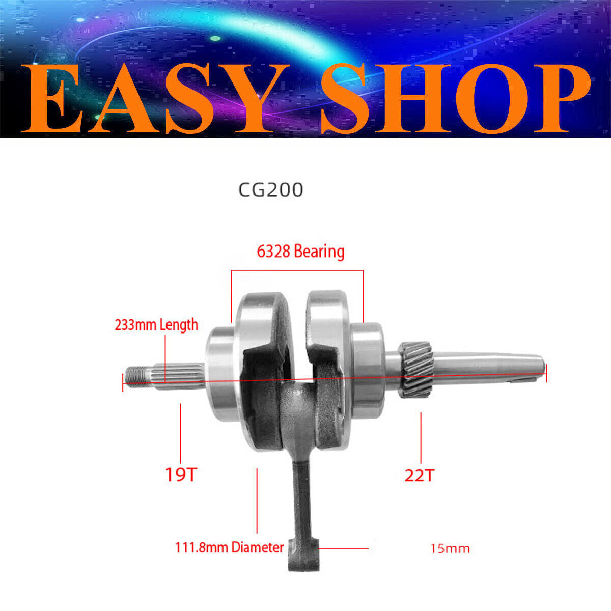 Crankshaft Crank Shaft CONNECTING ROD For Honda Zongshen Lifan CG175 CG200 200cc