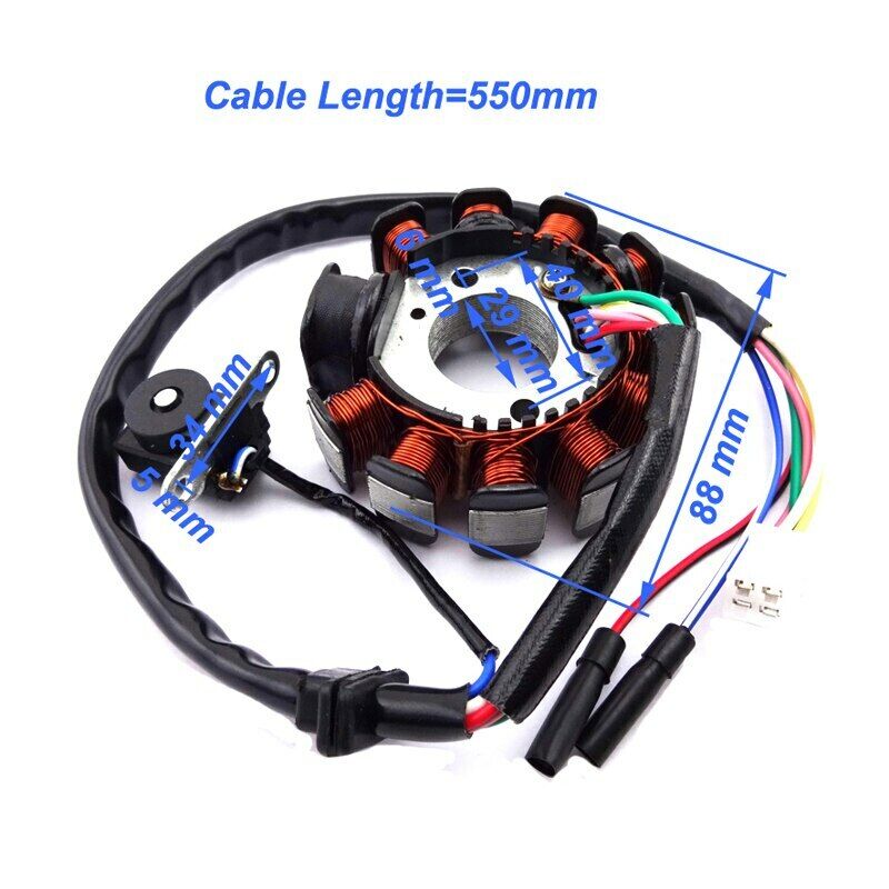 11 Pole Coil Ignition Magneto Stator Rotor GY6 152QMI 157QMJ 125cc 150cc Scooter