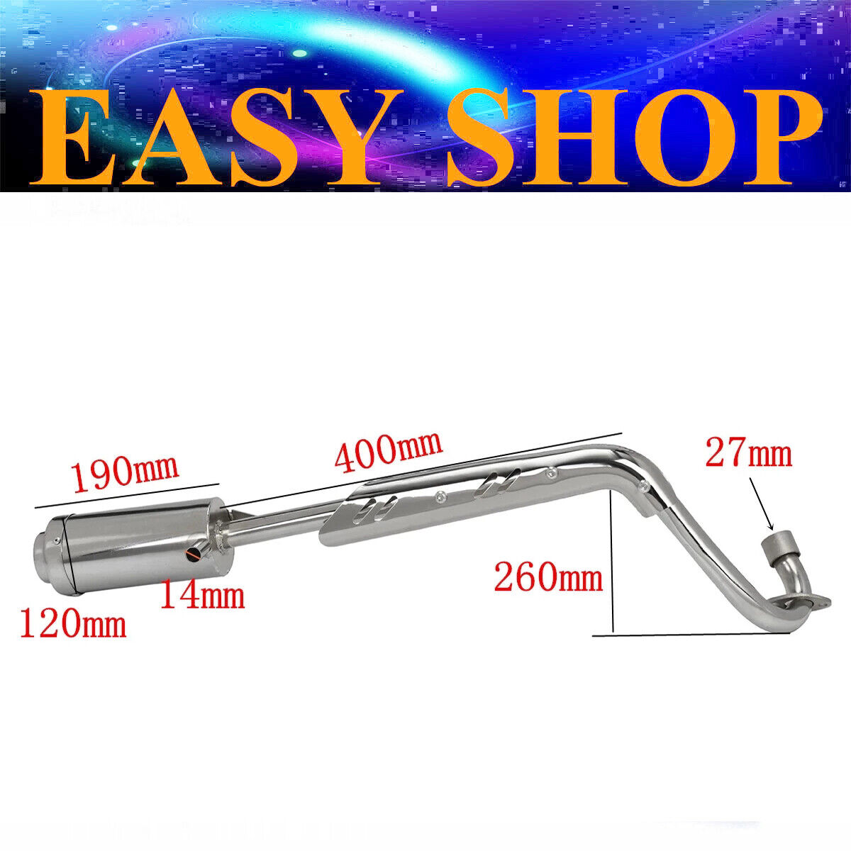 4 Stroke Muffler Exhaust Pipe System For Honda CRF50 DIRT BIKE 50cc 110cc 125cc