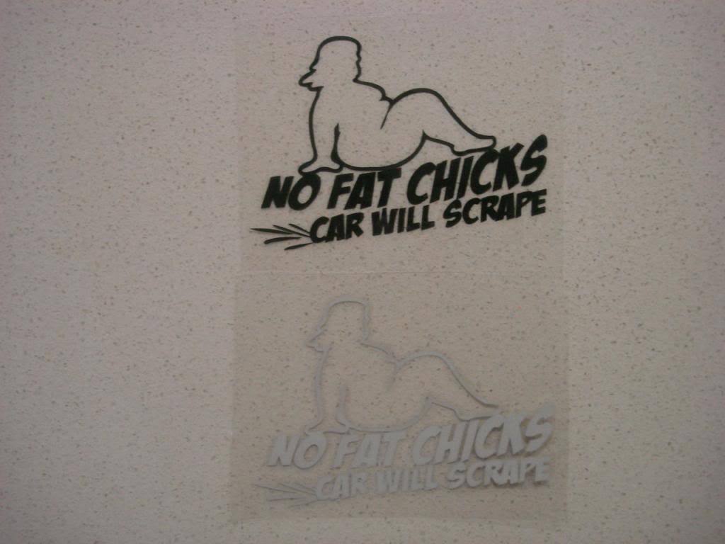 JDM FUNNY NO FAT CHICKS CAR WILL SCRAPE STICKER DECAL 4WD CAR WINDOW WINDSCREEN