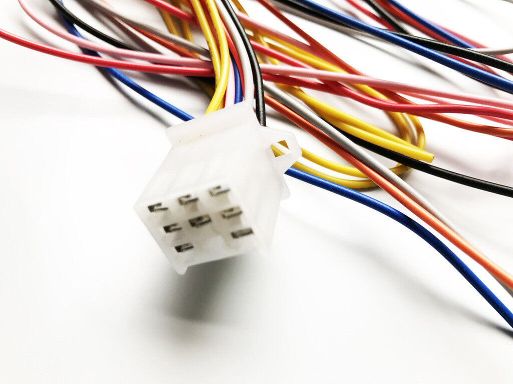 9 Pin Female Plug 8 WireLoom Wire Power Jack Socket Connector Quad ATV Dirt Bike