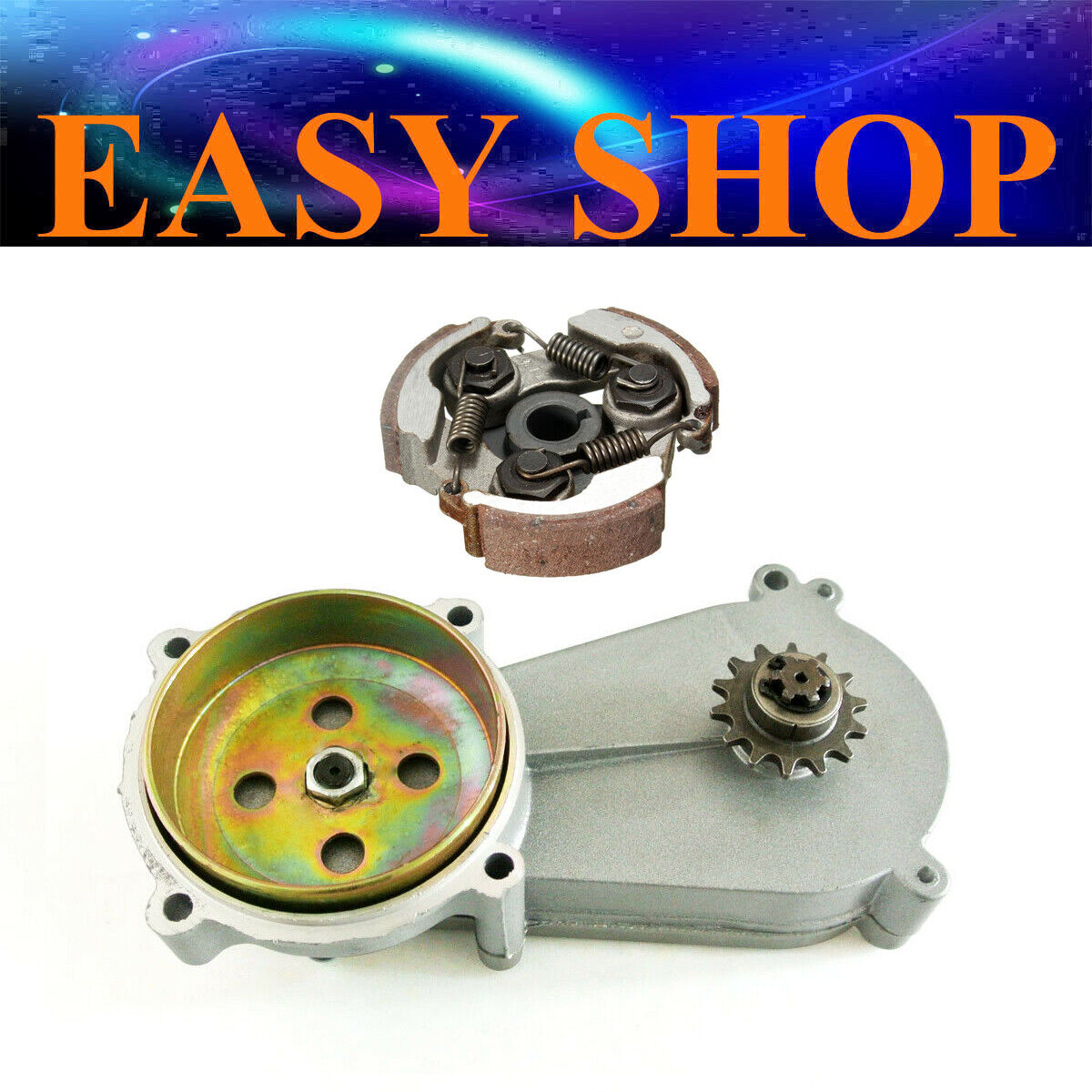 14 Tooth Transmission Reduction +Clutch Gear Box 47cc 49cc ATV Gokart E300 MX350