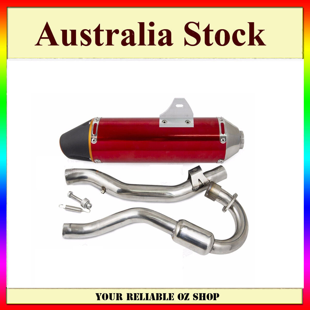 38mm RED Full Exhaust Muffler Pipe System For Honda CRF150F CRF230F 2003-2016