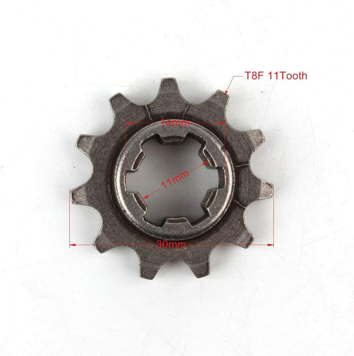 11 Teeth Front Chain Sprocket Pinion T8F 49cc Mini Pocket Dirt Bike Scooter ATV