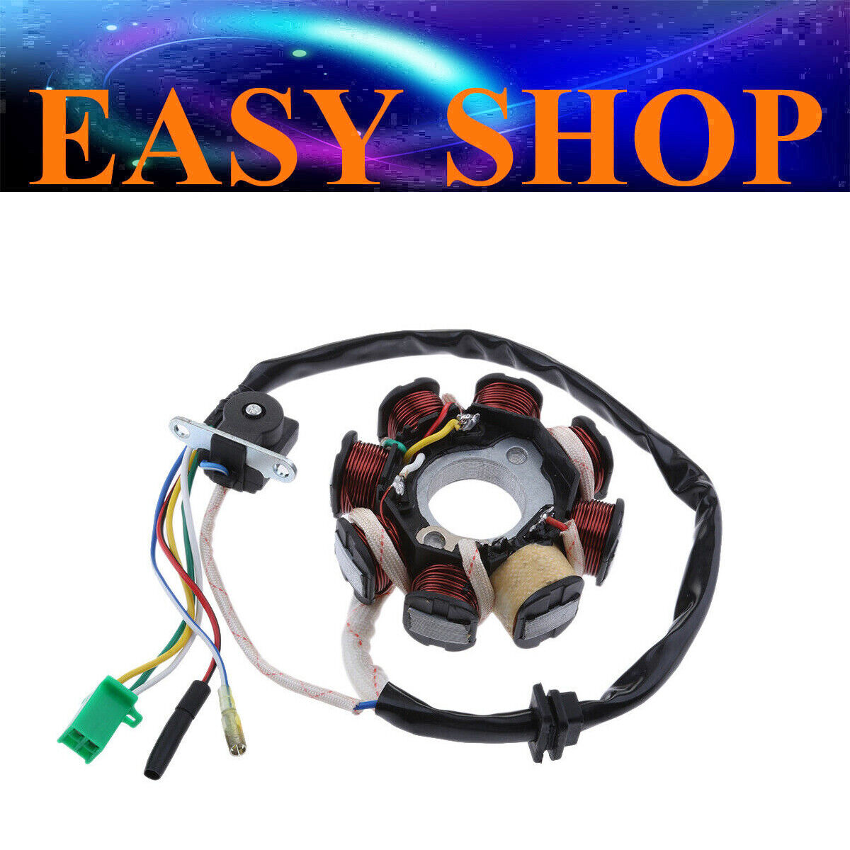 8 Pole Coil 5 Wire Magneto Stator Rotor Honda GY6 125cc 150cc QMJ152 QMJ157