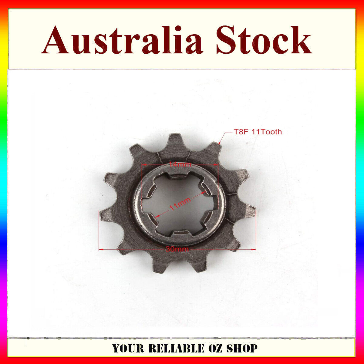 11 Teeth Front Chain Sprocket Pinion T8F 49cc Mini Pocket Dirt Bike Scooter ATV
