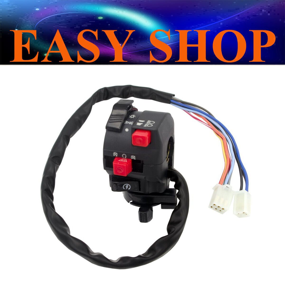 9 WIRE START KILL LIGHT CHOKE SWITCH BUTTON 150cc 200cc 250cc 300cc GOKART BUGGY