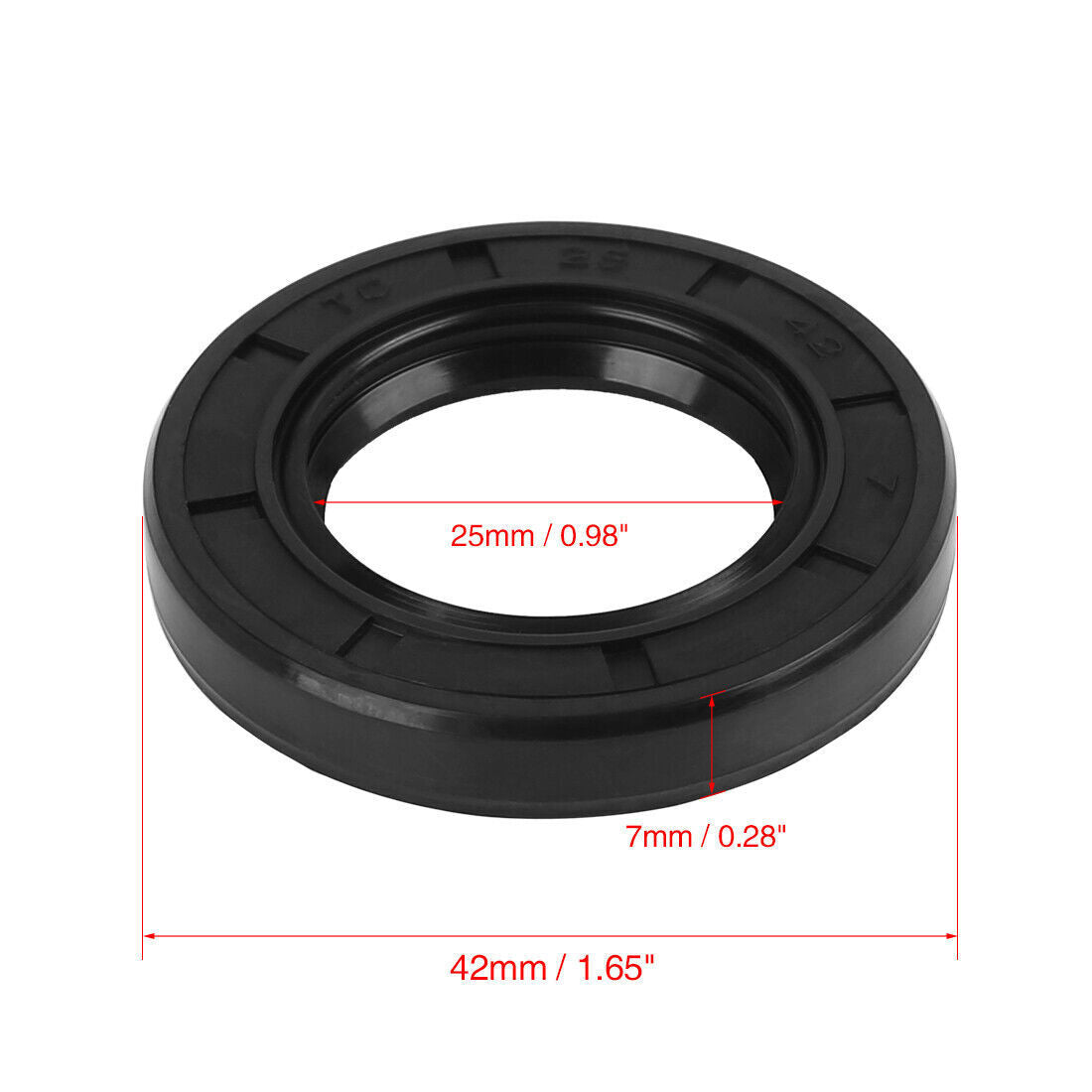 Metric Dust Oil Seal Shaft TC 25mm x 42mm x 7mm Nitrile Rubber Cover Double Lip