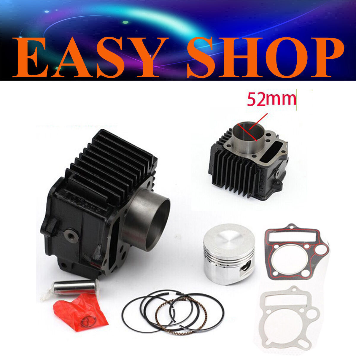 52mm Bore CYLINDER PISTON RINGS 107cc 110cc 125cc Roketa Orion SSR SDG Lifan DHZ