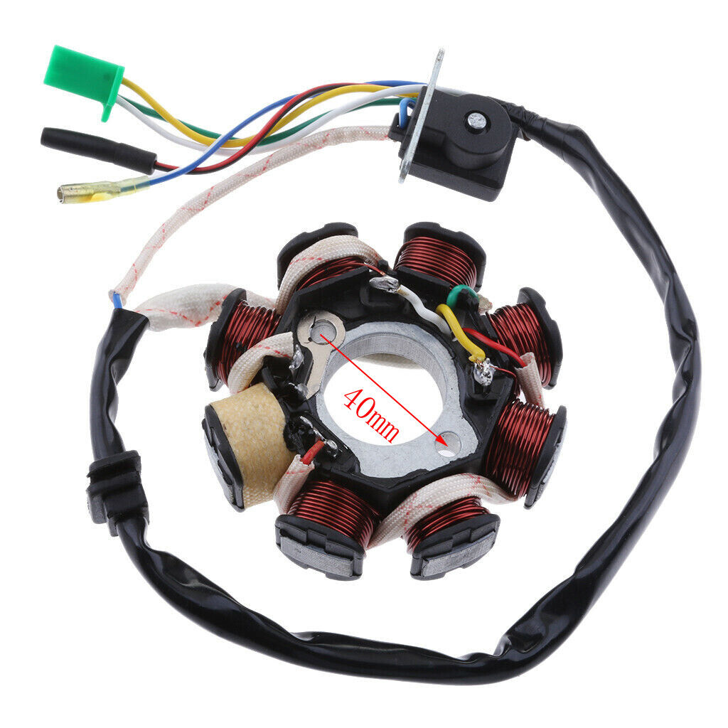 8 Pole Coil 5 Wire Magneto Stator Rotor Honda GY6 125cc 150cc QMJ152 QMJ157