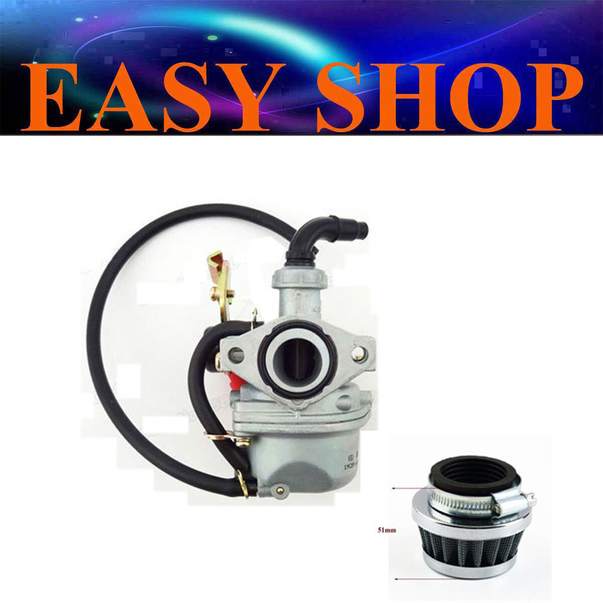 PZ19mm Cable Choke Carby Carb Air Filter 50cc 70cc 90cc 110cc Quad ATV Dune Bike