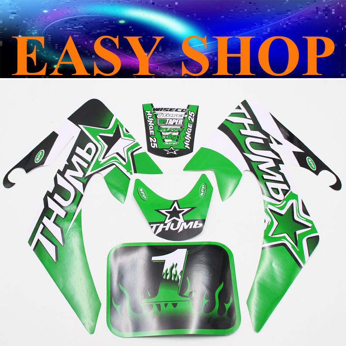 Green Sticker Decal Kit Fairing XR50 CRF 50cc 70cc 90cc 125cc Dirt Pit Pro Bike