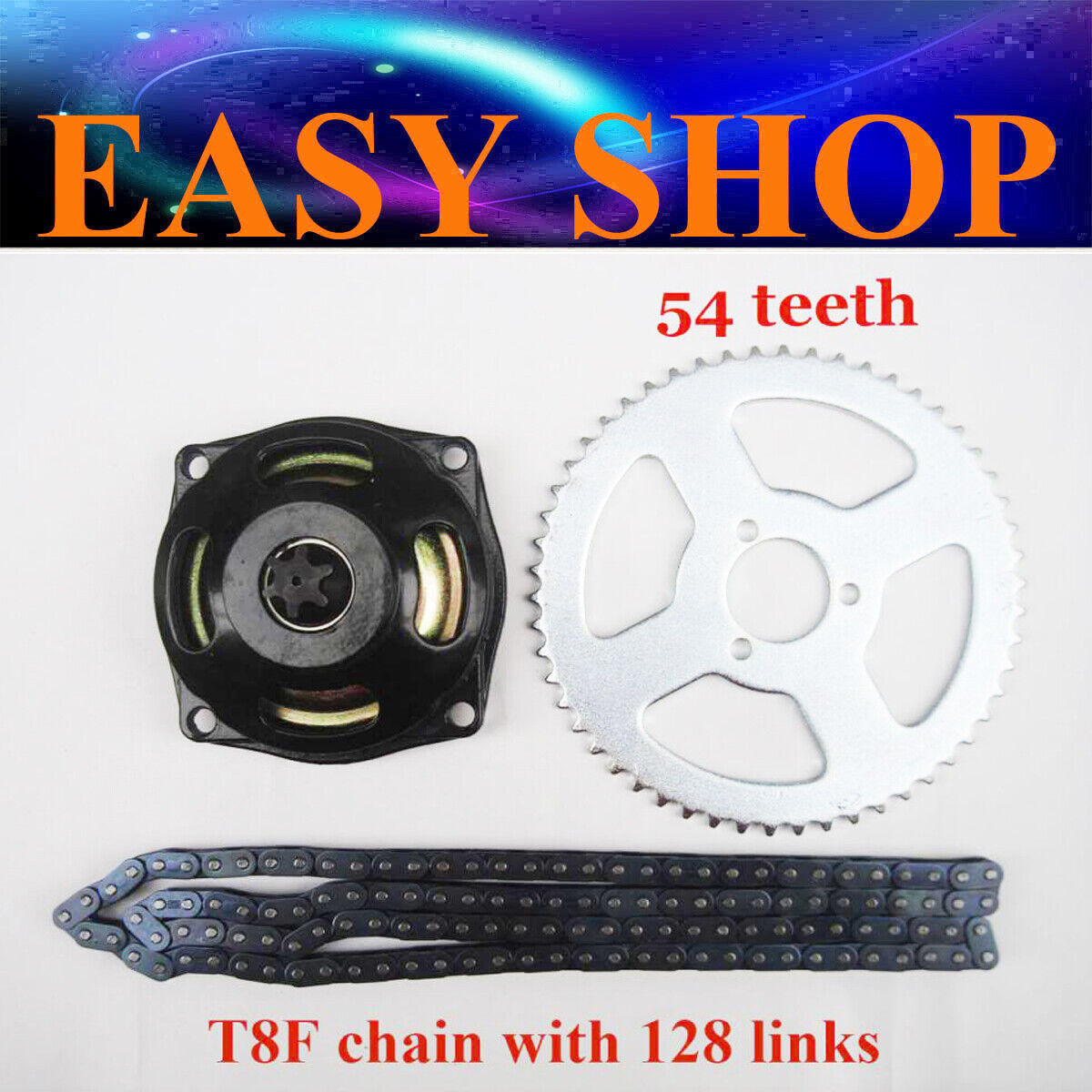 6T Gear Box 54 Tooth Sprocket 128 Links T8F CHAIN 43cc 47cc 49cc Motowork Atomic