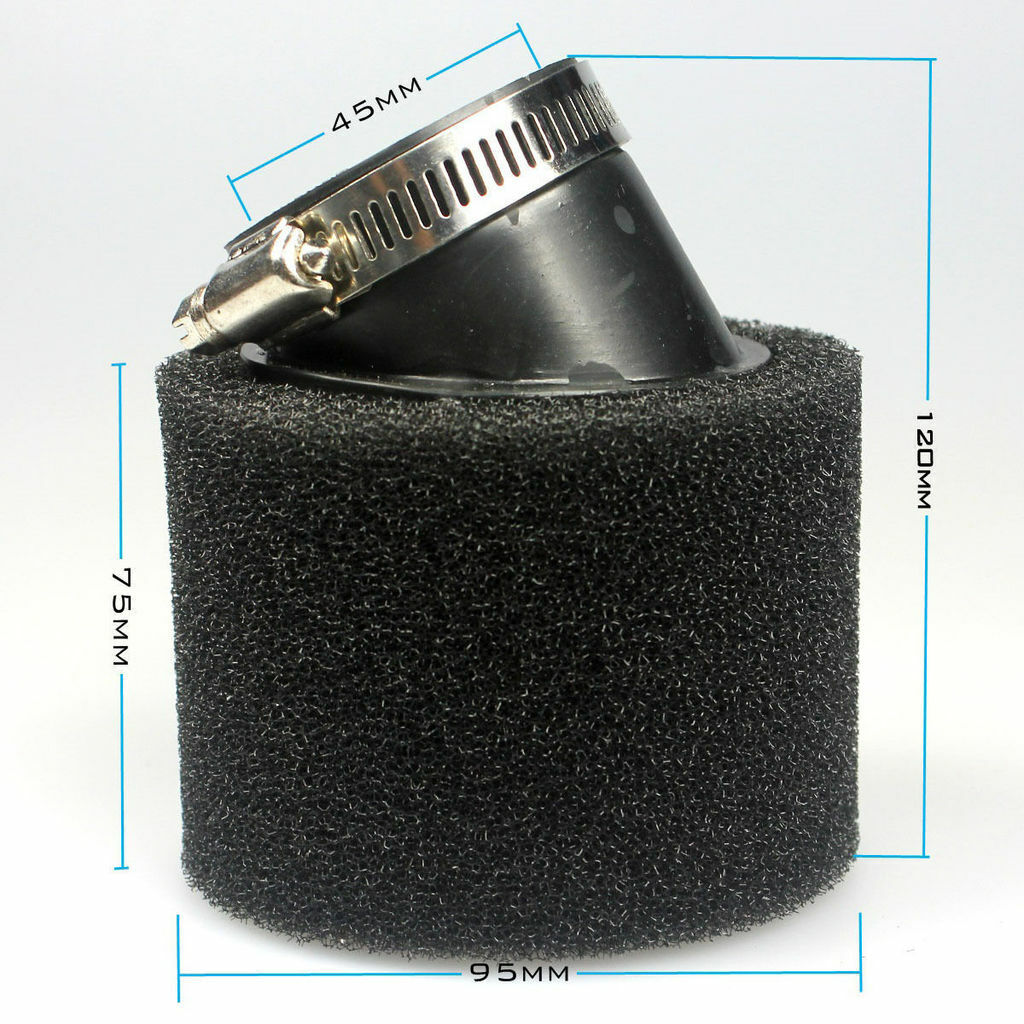 45mm 46mm Bent Foam Air Filter POD 125cc 140cc 150cc 160cc Kazuma Roketa SSR SDG