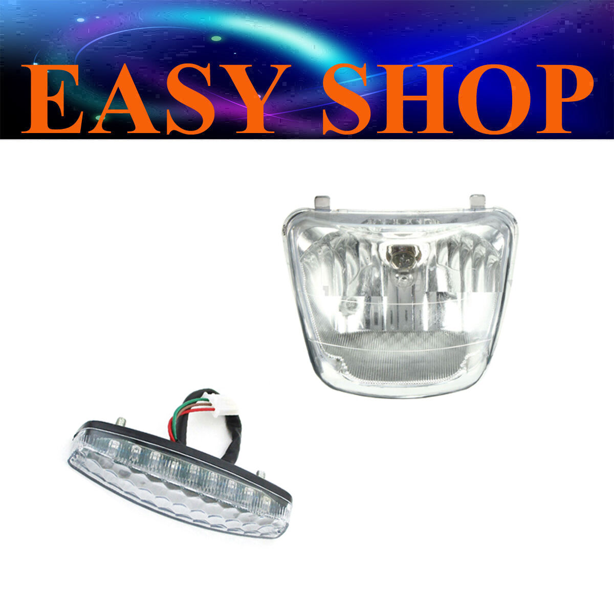 12V FRONT REAR BACK HEADLIGHT TAIL LIGHT 50cc 70 90cc 110cc 125cc ATV QUAD BIKE