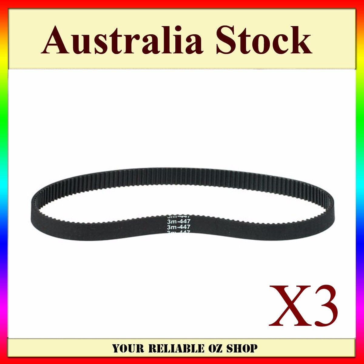 3X 447-3m-12 DRIVE BELT Razor Electric Scooter E100 E125 E150 BT07 HTD3M-447