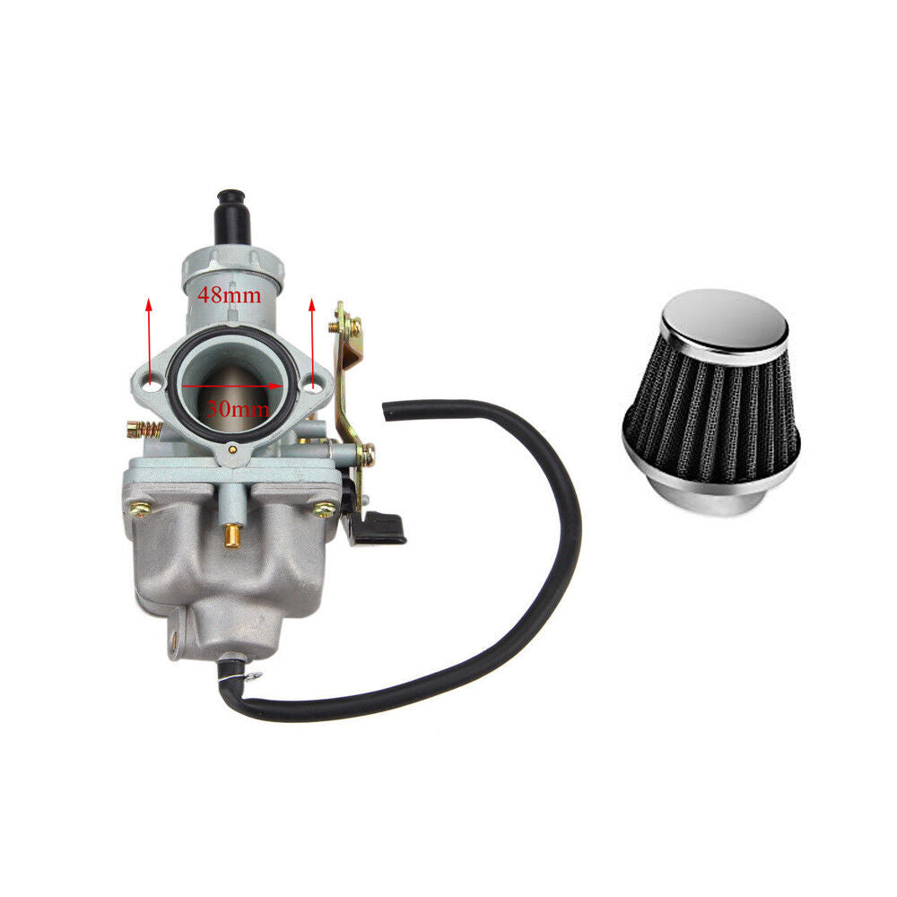 PZ30mm Carby Cable Choke + Air Filter 150cc 250cc 300cc ATV QUAD Bike Buggy Dirt