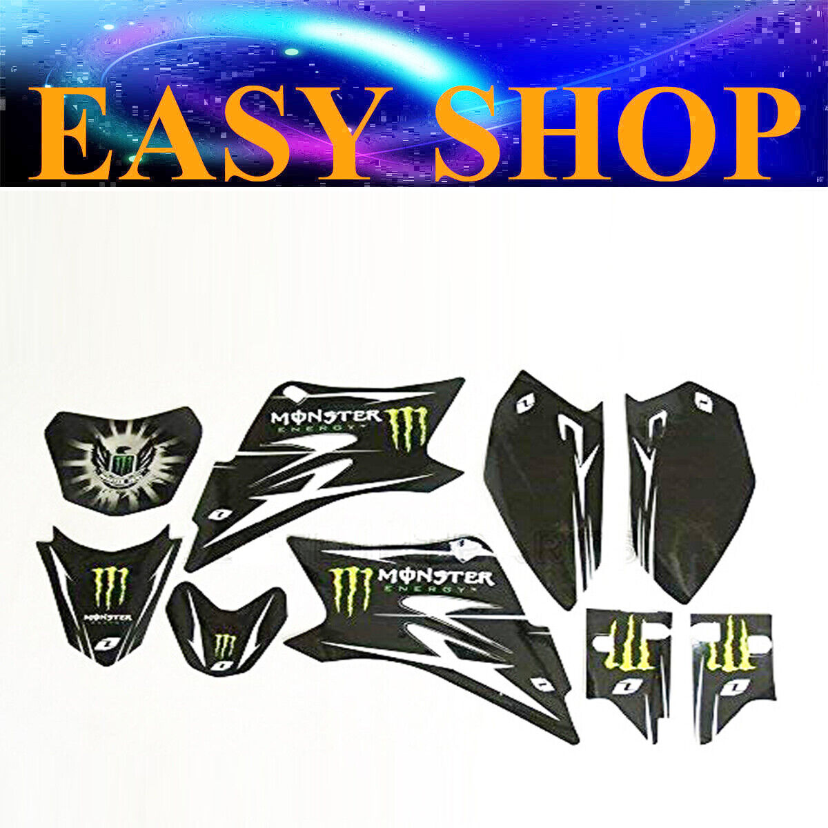 TTR50 BLACK Monster Sticker Decals Kit For Yamaha TTR 50cc Dirt PIT PRO BIKE