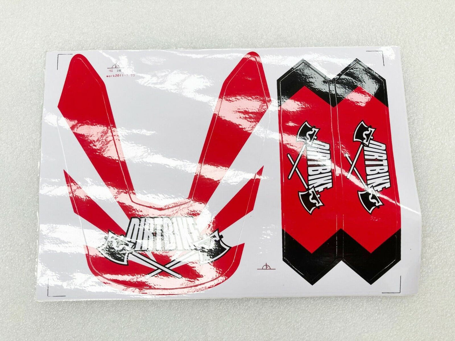 Red Sticker Decal Kit Fairing 125cc 140cc 150cc Dirt Bike Pit Trail Apollo Set