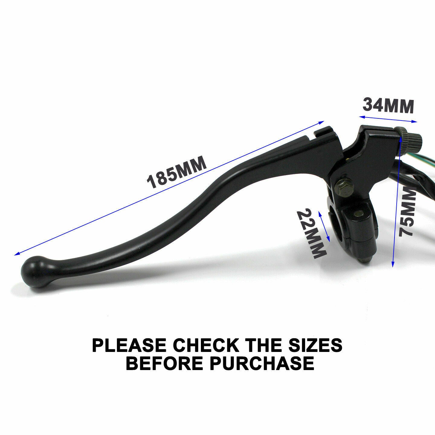 22MM LEFT BRAKE CLUTCH LEVER SAFETY WIRES SSR SDG Lifan Zongshen Ducar Loncin
