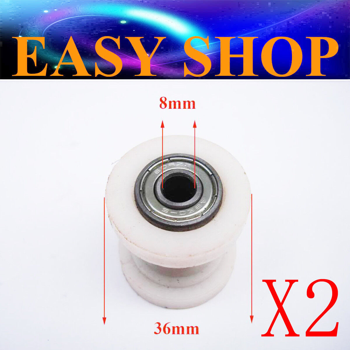 2x 8MM CHAIN GUIDE ROLLER TENSIONER SLIDER 70cc 90cc 140cc 160cc 200cc THUMPSTAR