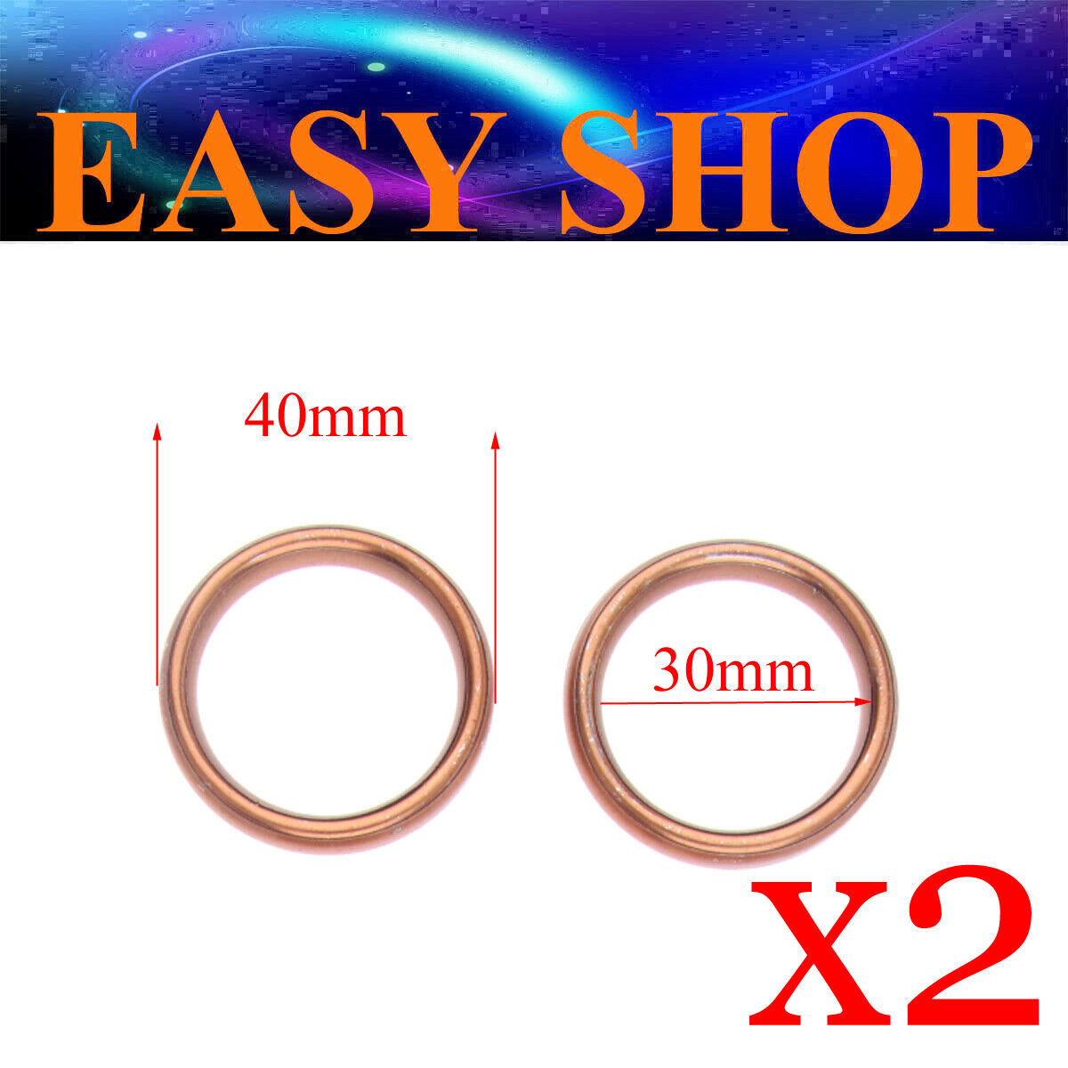 2X 40mm 30mm Exhaust Pipe Muffler Gasket Seal O-Ring Honda CG125 GY6 125cc 150cc