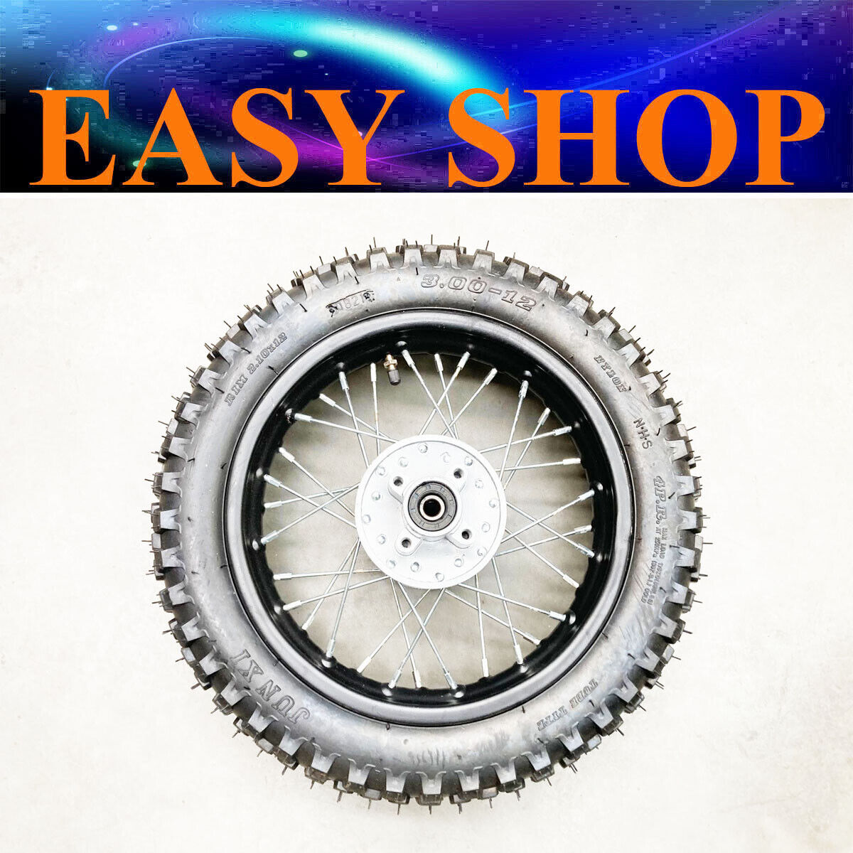 80/100-12" Rear Wheel Tyre Rim 3.00-12 For Dirt Bike 110cc 125cc 140cc Thumpstar
