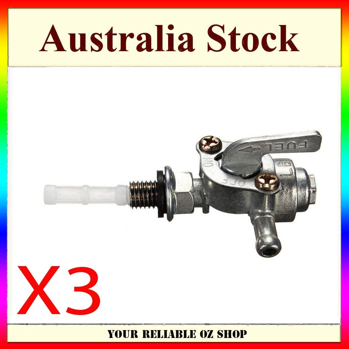 3Pcs 10mm FUEL COCK VALVE TAP FOR Honda GX160 GX240 GX390 168F 177F 188F Engine