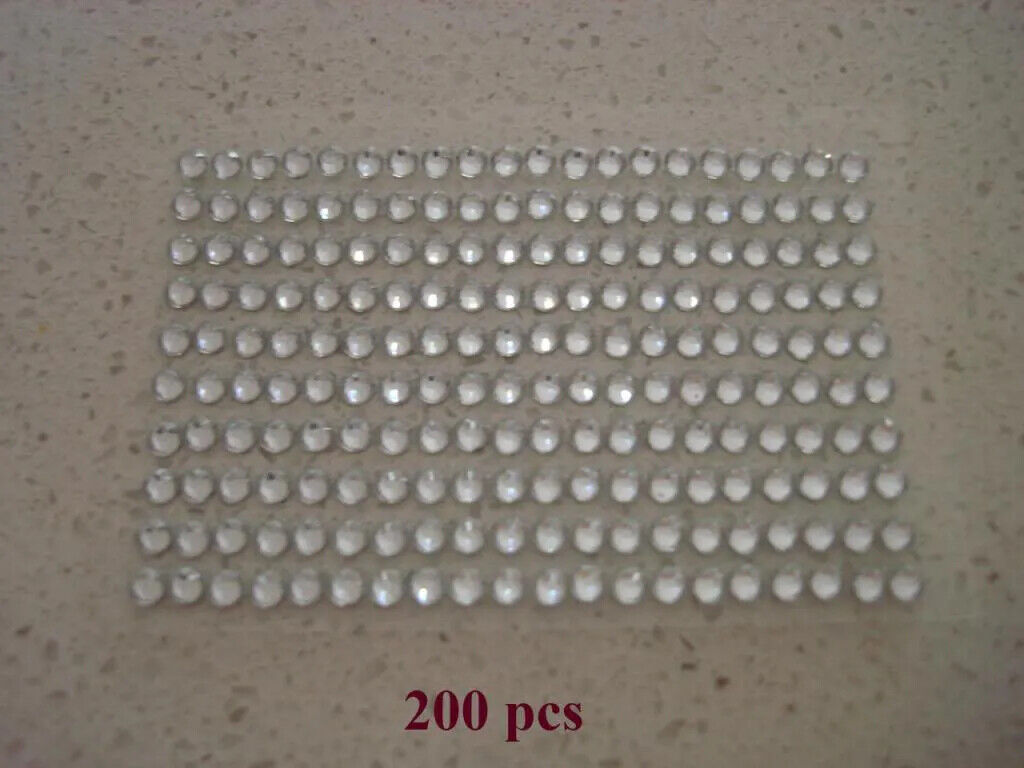 200 4MM RHINESTONE DIAMANTE PEARL DIY STICKER WEDDING INVITATION IPHONE ENVELOPE