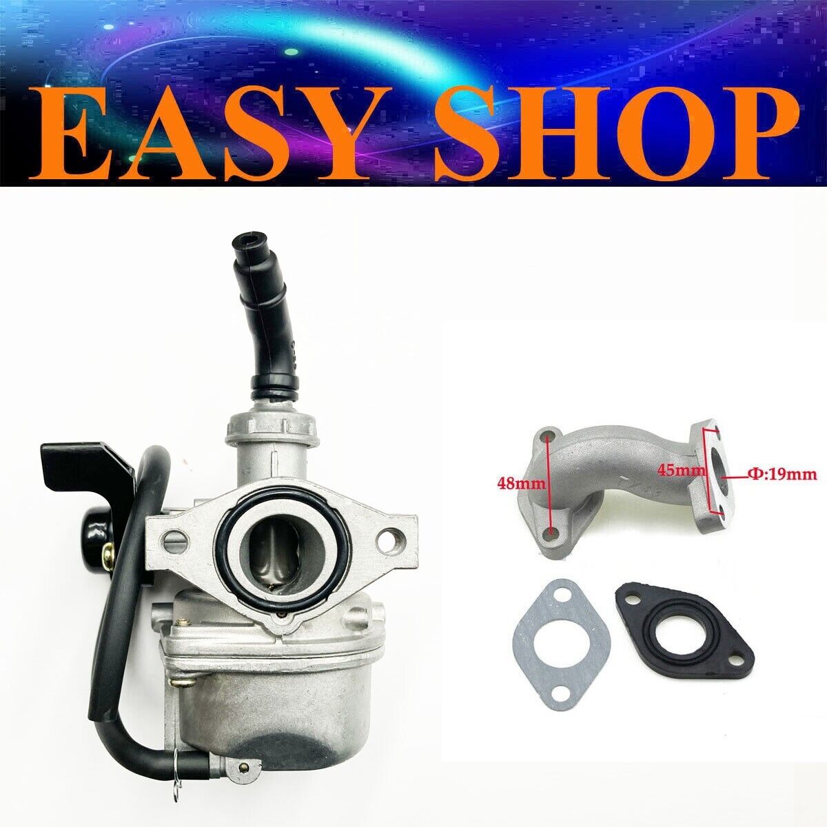 PZ19mm Carby Manifold Gasket 50/70cc 90cc 110cc 125CC ATV QUAD BUGGY GOKART BIKE