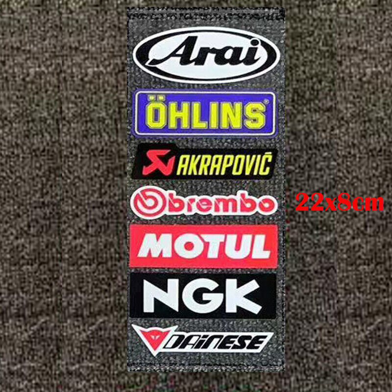 Logo Badge Sticker Brembo NGK MOTUL AKRAPOVIC RK SHOEI GOPRO DAINESE YOSHIMURA