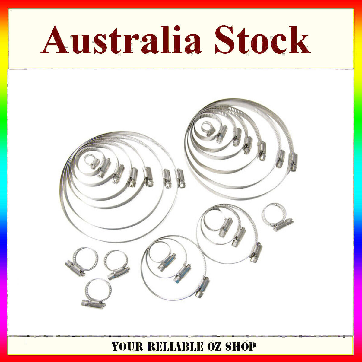 Stainless Steel Hose Clips Pipe Clamps Air Fuel Water Silicone Rubber Tube Car