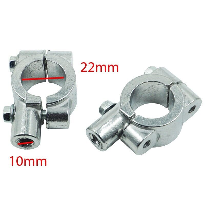 10mm UNIVERSAL Chrome Silver Handle Bar Mirror Mount Clamp DIRT PIT PRO ATV Bike