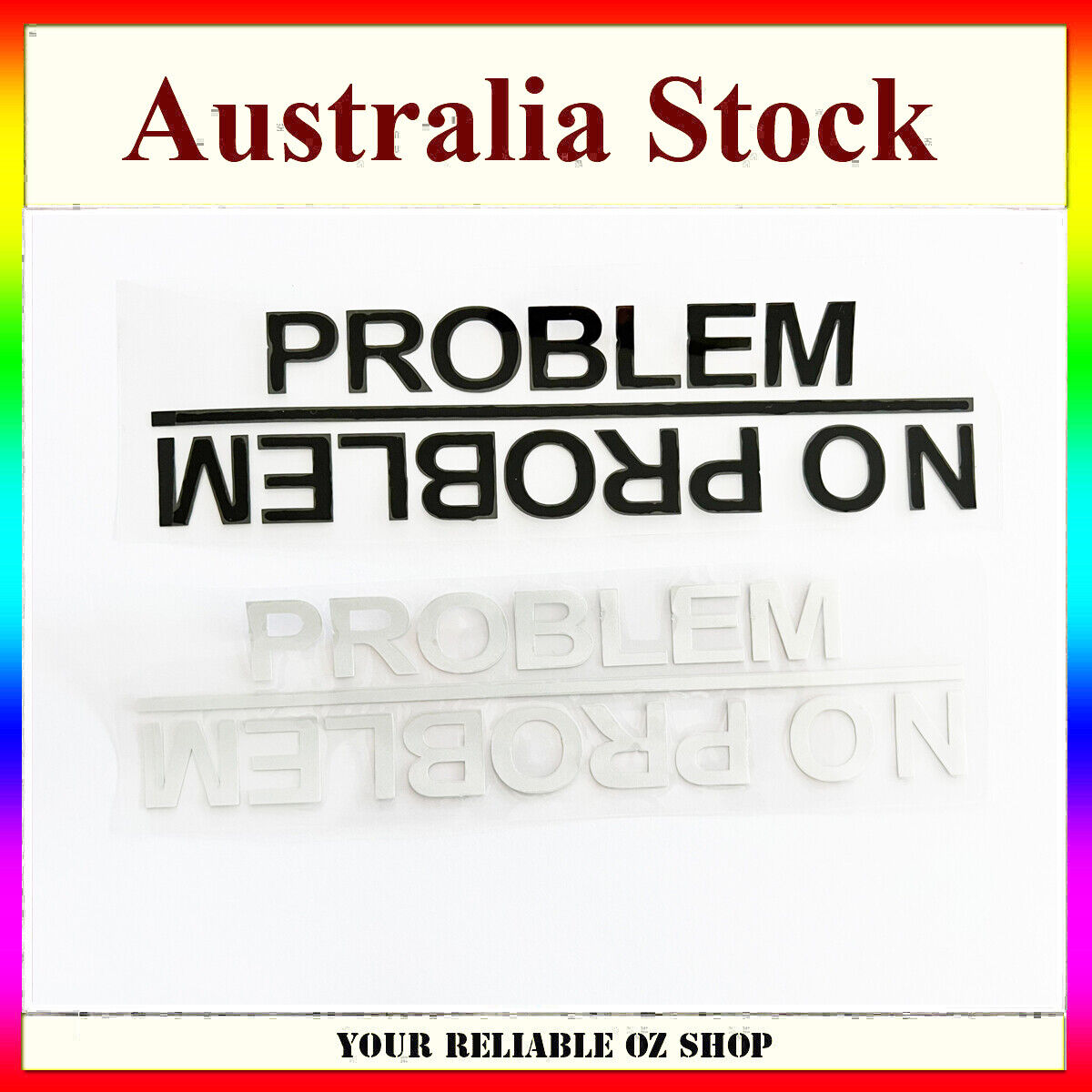 FUNNY JDM NO PROBLEM VINYL STICKER DECAL CAR BUMPER WINDOW WINDSCREEN BULLBAR