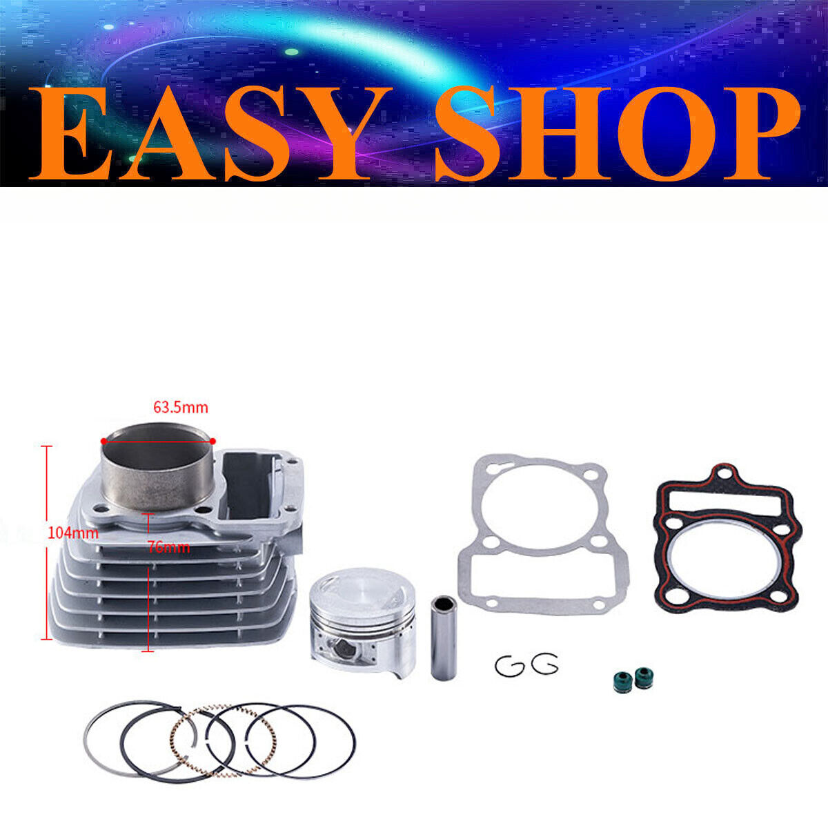 63.5mm Cylinder Big Bore Kits for Honda CG175 CG200 Bike Moped ATV 196cm3 163FML