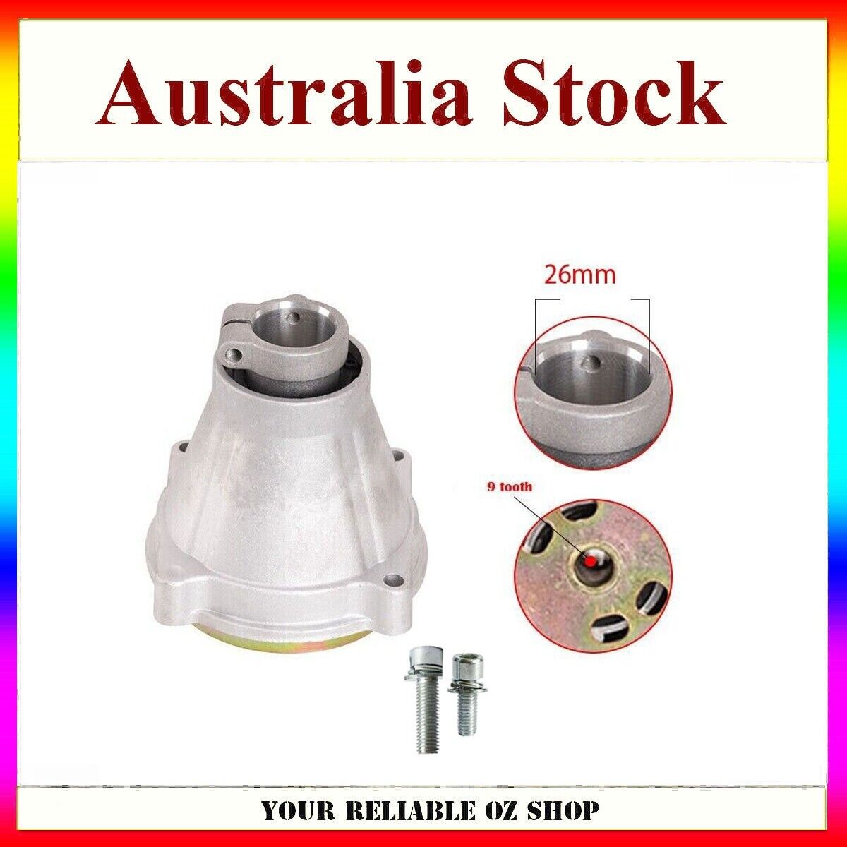 26MM 9 Spline CLUTCH HOUSING DRUM CASING FOR STRIMMER TRIMMER BRUSH CUTTER MOWER