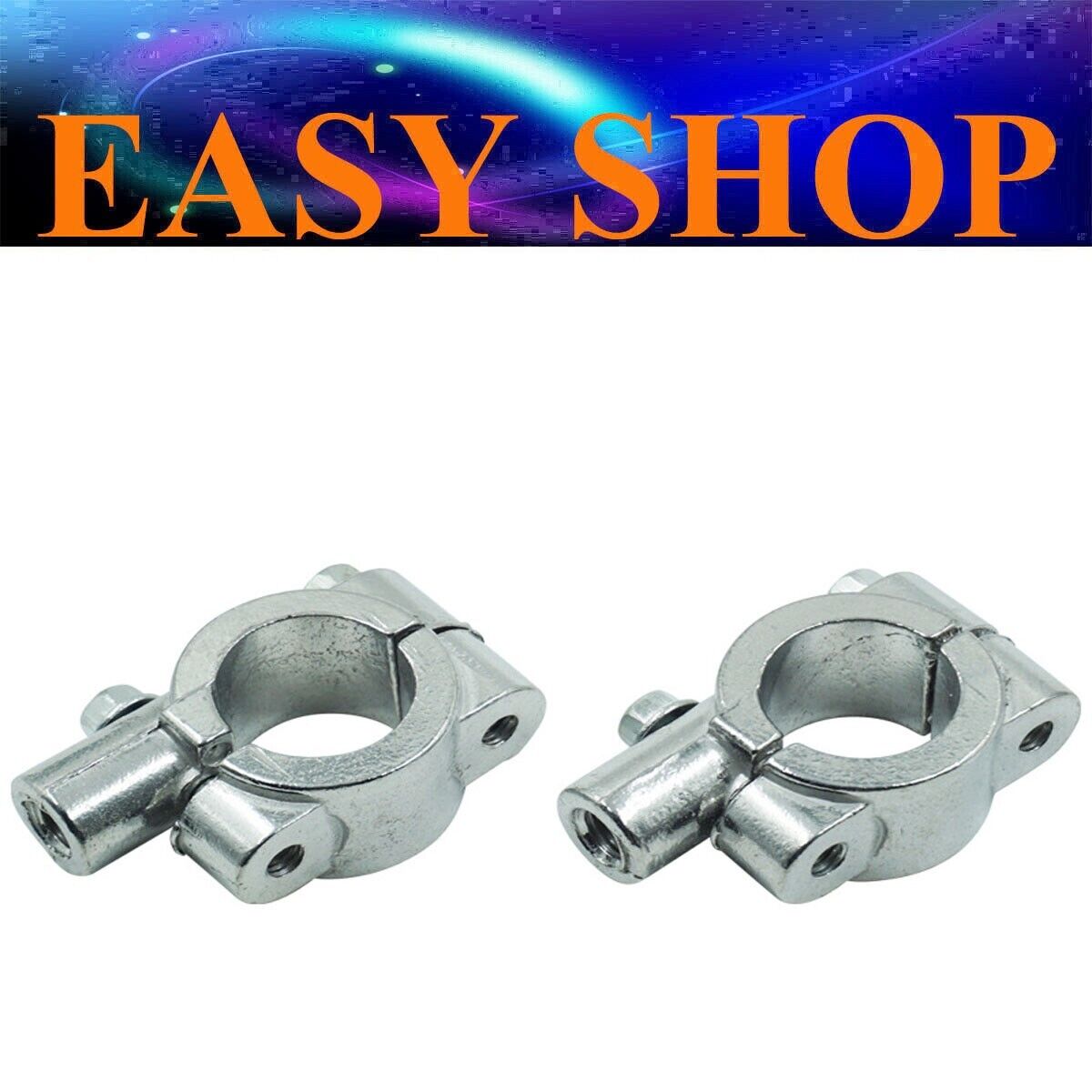 10mm UNIVERSAL Chrome Silver Handle Bar Mirror Mount Clamp DIRT PIT PRO ATV Bike