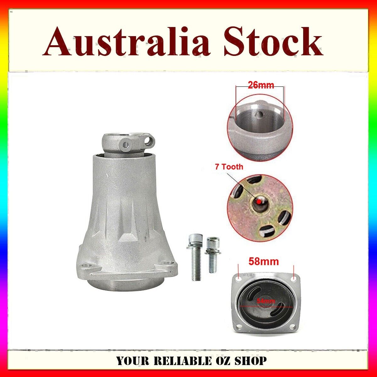 26MM 7 Spline CLUTCH HOUSING DRUM CASING FOR STRIMMER TRIMMER BRUSH CUTTER MOWER