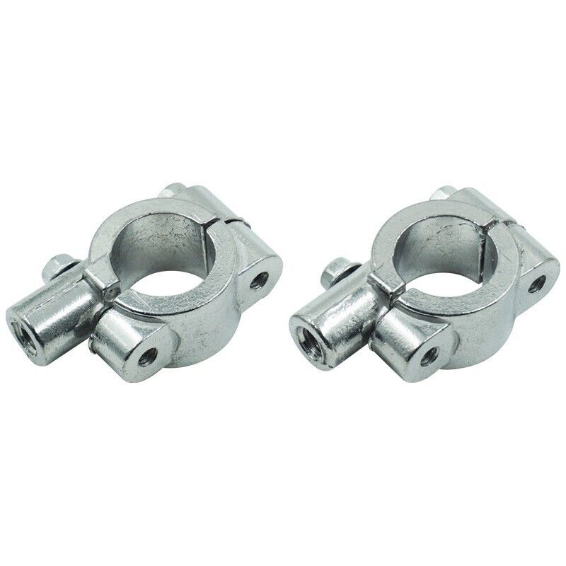 10mm UNIVERSAL Chrome Silver Handle Bar Mirror Mount Clamp DIRT PIT PRO ATV Bike