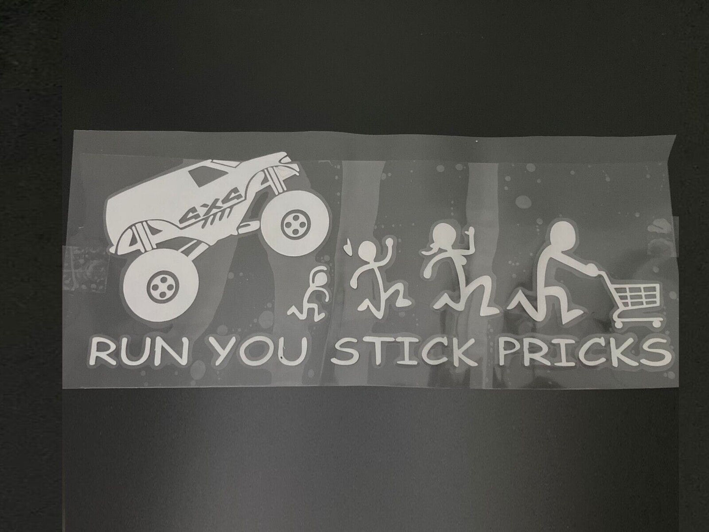 Funny JDM Run You Stick Pricks Sticker Decal 4WD Car Truck Windscreen Window Ute