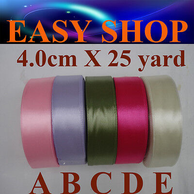 25 Yard 40mm Satin Ribbon Bow Wedding Craft Sew Gift Box WrapTrim Scrapbook DIY