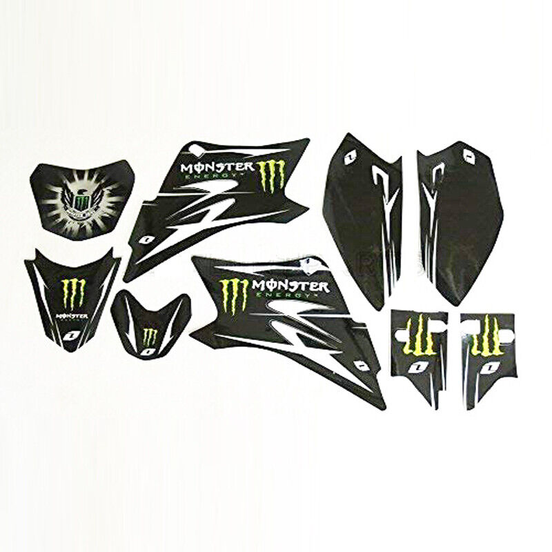 TTR50 BLACK Monster Sticker Decals Kit For Yamaha TTR 50cc Dirt PIT PRO BIKE