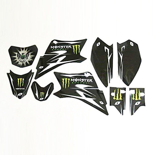 TTR50 BLACK Monster Sticker Decals Kit For Yamaha TTR 50cc Dirt PIT PRO BIKE