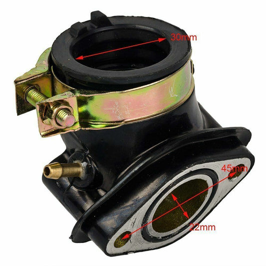 22mm 30mm Carby Intake Manifold Pipe GY6 125cc 150cc ATV QUAD BUGGY Moped Bike