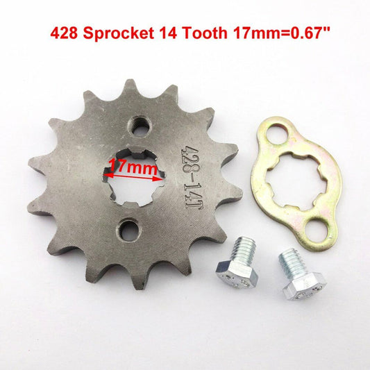 17mm 428 14 TOOTH FRONT CHAIN SPROCKET COG 125cc 150cc 250cc Taotao Kymco Apollo